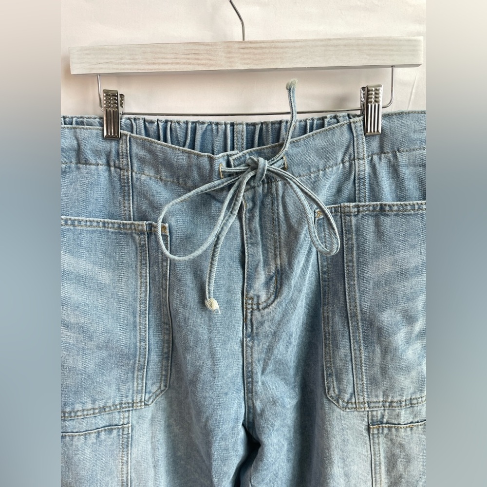 Barrel Jeans Casual Loose Cropped Pants Denim Bloomers CYLADY XXL